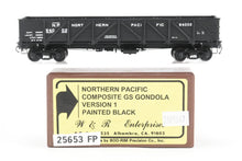 Load image into Gallery viewer, HO Brass W&amp;R Enterprises NP - Northern Pacific Composite GS Gondola Version 1 Factory Painted Black No. 54002
