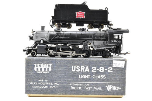 HO Brass PFM - United CRIP - Rock Island USRA 2-8-2 Light Mikado Custom Painted #2306