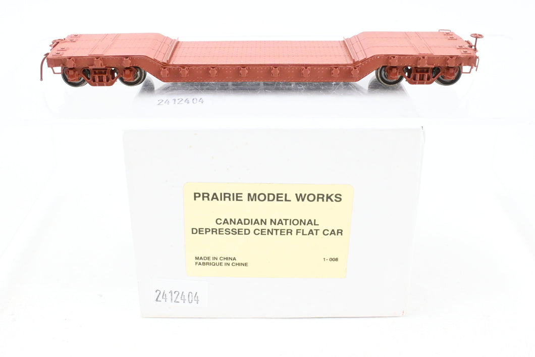 HO Brass Prairie Model Works CNR - Canadian National Railway Depressed Center Flat Car Factory Painted/Un-Lettered