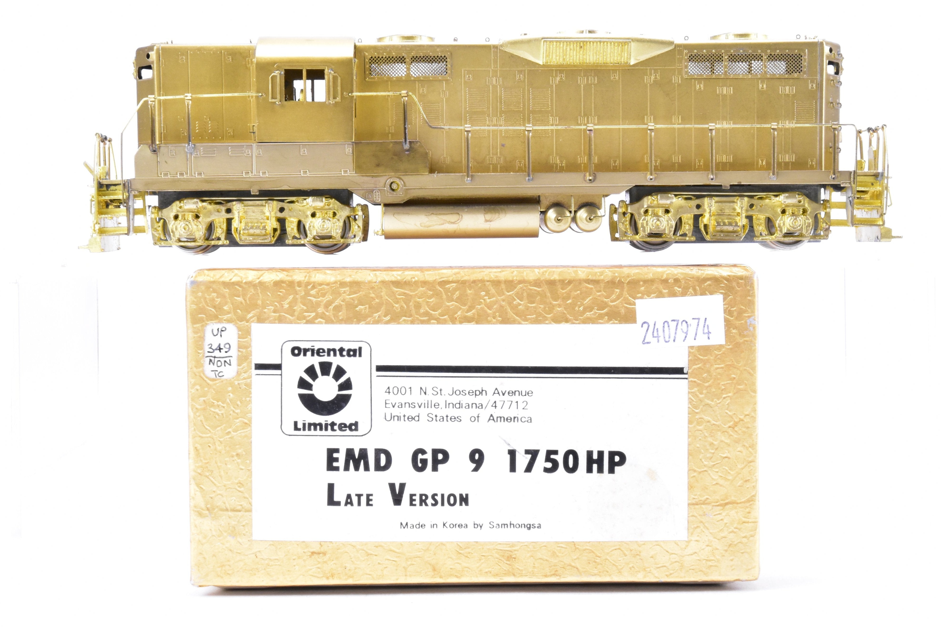 HO Brass Oriental Limited Various Roads EMD GP9 1750 HP Late
