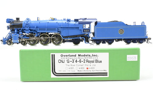 HO Brass OMI - Overland Models CNJ – Central Railroad of New Jersey G3 4-6-2 “The Royal Blue” for the Blue Comet FP No. 833