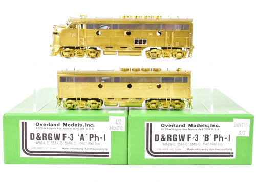 HO Brass OMI - Overland Models Inc. D&RGW - Denver & Rio Grande Western EMD F-3 A/B Unit Set PH-1 1947-1960 era u/p