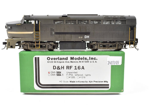 HO Brass OMI - Overland Models, Inc. D&H - Delaware and Hudson BLW RF-16 Shark nose A unit C/P in NYC/D&H patch.