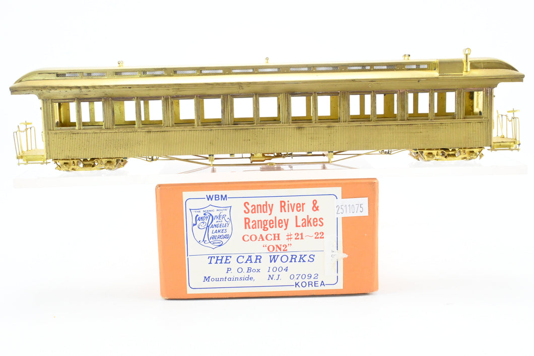 On2 Brass The Car Works SR&RL - Sandy River & Rangeley Lakes Coach Nos. 21-22