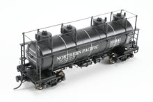 Load image into Gallery viewer, HO Brass W&amp;R Enterprises NP - Northern Pacific Pressed Steel Car Co. High Walkway Four Dome 8,000 Gallon Tank Car Custom Painted &amp; Weathered No. 101141
