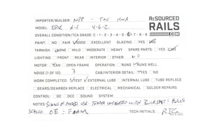HO Brass NPP - Nickel Plate Products Erie Railroad K-1 Class 4-6-2 Pacific Baker Valve Gear Version Custom Painted