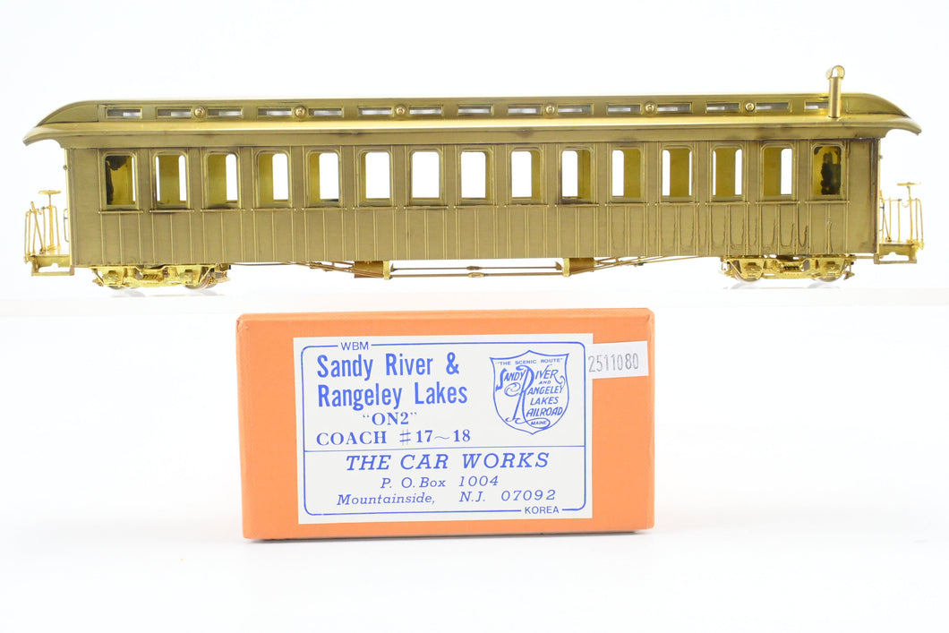 On2 Brass The Car Works SR&RL - Sandy River & Rangeley Lakes Coach Nos. 17 - 18