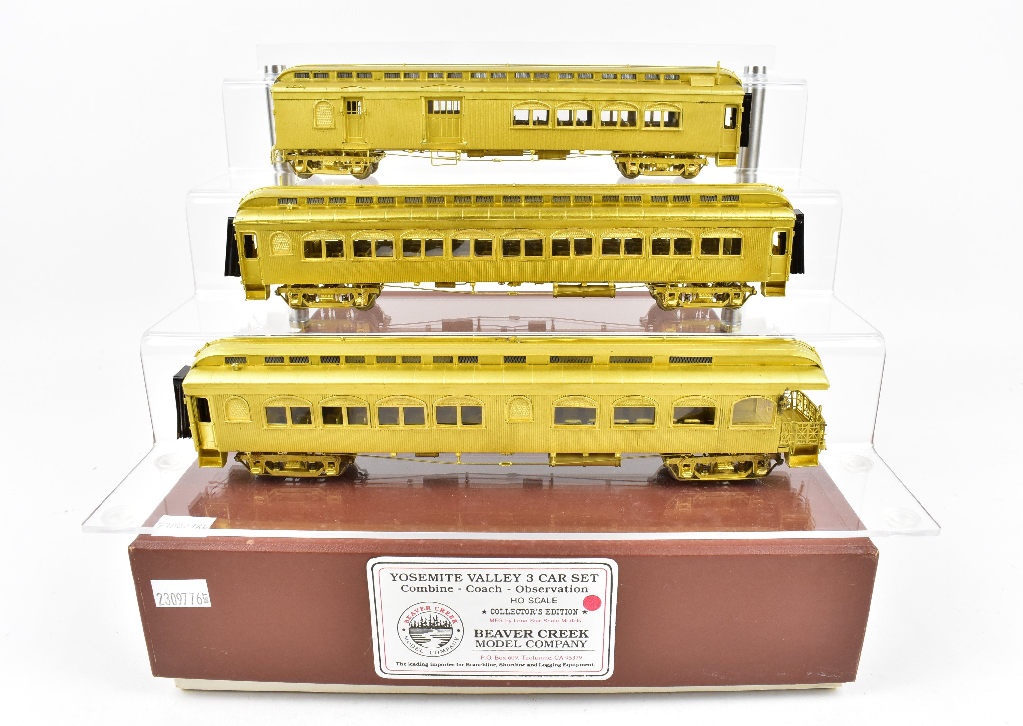 HO Brass CON Beaver Creek Model Co. Yosemite Valley Railroad 3-Car