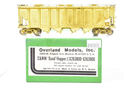 HO Brass OMI - Overland Models, Inc. C&NW - Chicago & North Western Quad Hopper Covered top For Sand Service