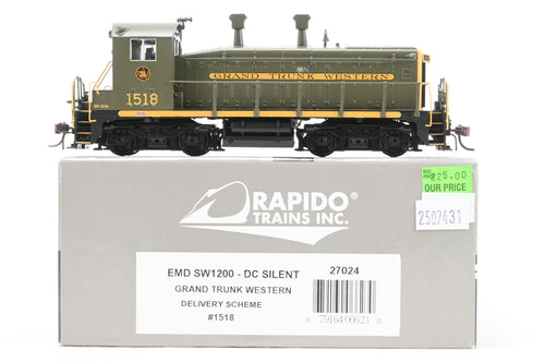 HO Rapido Trains, Inc. GTW – Grand Trunk Western EMD SW1200 Delivery Scheme