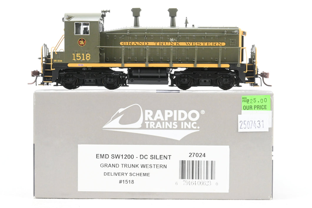 HO Rapido Trains, Inc. GTW – Grand Trunk Western EMD SW1200 Delivery Scheme