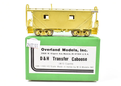 HO Brass OMI - Overland Models, Inc. D&H - Delaware & Hudson Wood Sheath Transfer Caboose w/o cupola
