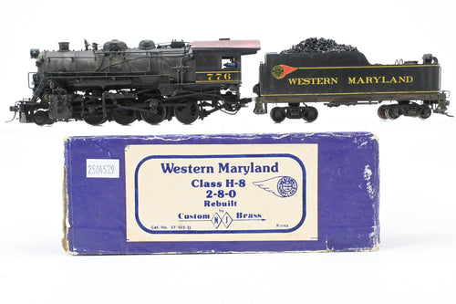 HO Brass NJ Custom Brass WM - Western Maryland H-8 2-8-0 Consolidation Rebuilt Custom Painted No. 776 - NWSL Gearbox