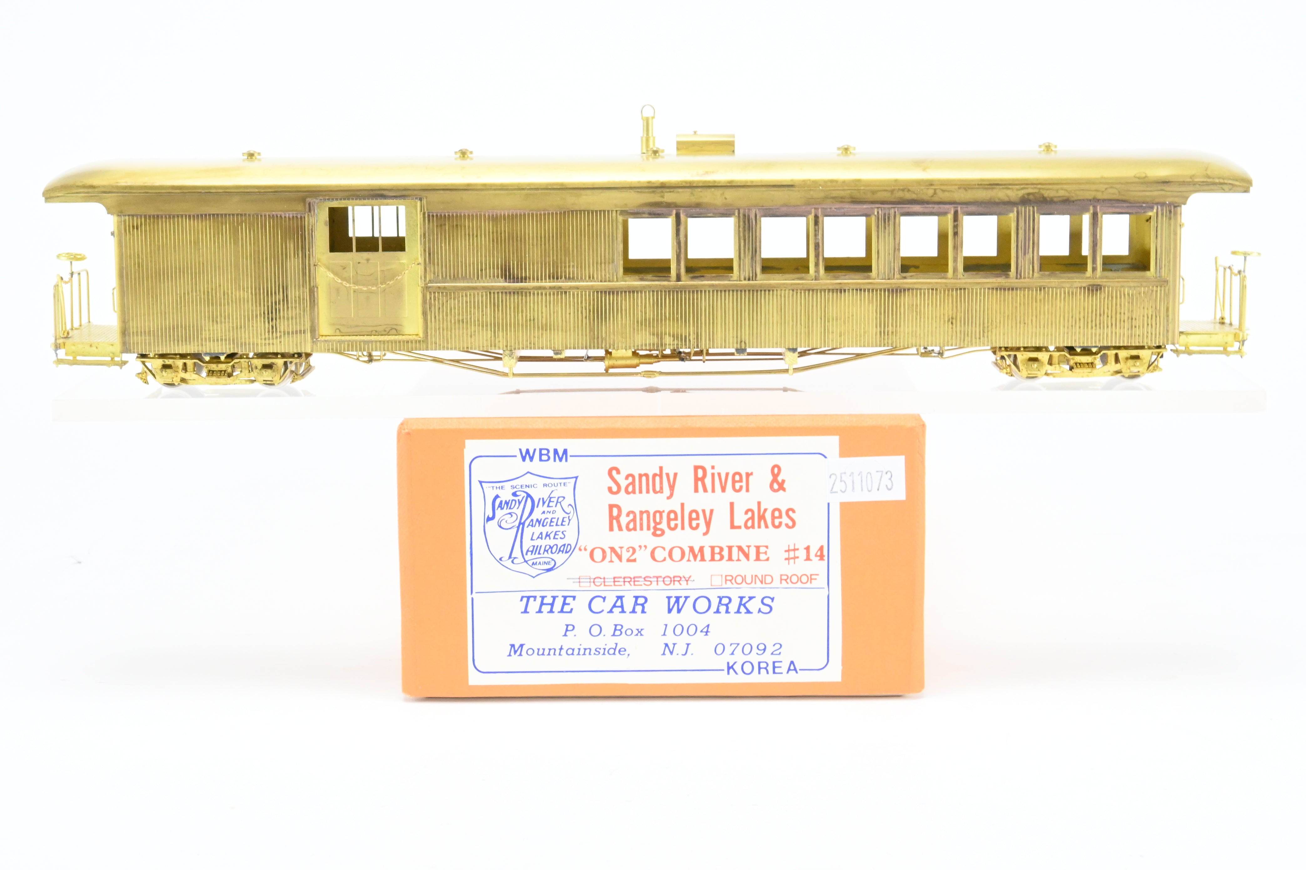 On2 Brass The Car Works SR&RL - Sandy River & Rangeley Lakes