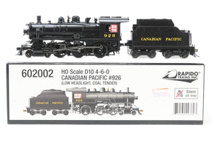 HO Rapido Trains, Inc. CPR - Canadian Pacific Railway D10 Class 4-6-0 Ten Wheeler Factory Finished No. 926