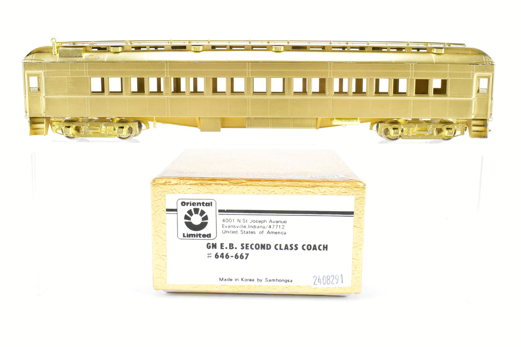 HO Brass Oriental Limited GN - Great Northern Empire Builder Second Class Coach #646-667 