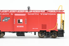Load image into Gallery viewer, HO Brass OMI - Overland Models, Inc. C&amp;NW - Chicago &amp; North Western Steel Bay Window Caboose FP Red No. 10396
