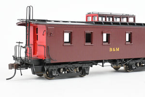 HO Brass Railworks B&M - Boston & Maine 5-Window Narrow Monitor Wood Caboose Factory Painted, Un-numbered