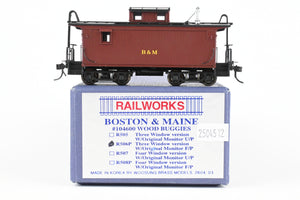 HO Brass Railworks B&M - Boston & Maine #104600 Wood Buggies Three Window Version  w/Original Monitor Factory Painted