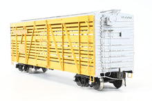 Load image into Gallery viewer, Gauge 1 - 1:32nd Scale Brass Row &amp; Company UP - Union Pacific S-40-12 Stock Car, Circa 1950 Factory Painted Yellow No. 47458
