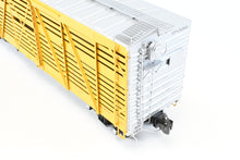 Load image into Gallery viewer, Gauge 1 - 1:32nd Scale Brass Row &amp; Company UP - Union Pacific S-40-12 Stock Car, Circa 1950 Factory Painted Yellow No. 47458
