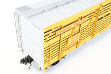Load image into Gallery viewer, Gauge 1 - 1:32nd Scale Brass Row &amp; Company UP - Union Pacific S-40-12 Stock Car, Circa 1950 Factory Painted Yellow No. 47458
