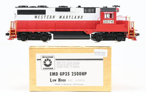 HO Brass Oriental Limited WM – Western Maryland EMD GP35 2500HP Low Hood FP No. 3576