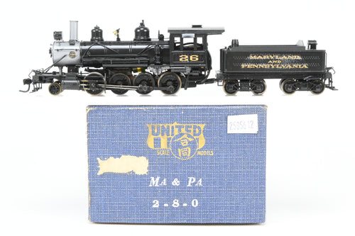 HO Brass PFM - United MA&PA - Maryland & Pennsylvania 2-8-0 Consolidation CP #26