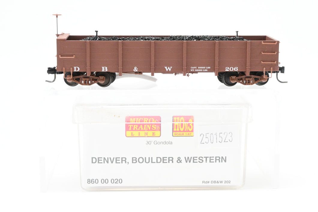 HOn3 Micro-Trains DB&W – Denver Boulder & Western 30’ Gondola MISSING ONE STEP