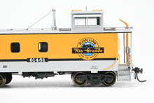 Load image into Gallery viewer, HO Brass CON OMI - Overland Models, Inc. D&amp;RGW - Denver &amp; Rio Grande Western 01400 Series Steel Caboose FP Aspen Yellow/Silver #01481
