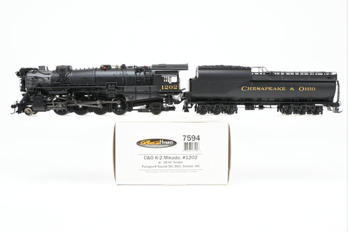 HO NEW Brass Hybrid BLI - Broadway Limited Imports C&O – Chesapeake & Ohio K-2 2-8-2 Mikado w/ 16-VC Tender FP #1202 w/ Smoke Paragon 4 Sound/DC/DCC