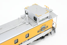 Load image into Gallery viewer, HO Brass CON OMI - Overland Models, Inc. D&amp;RGW - Denver &amp; Rio Grande Western 01400 Series Steel Caboose FP Aspen Yellow/Silver #01481
