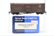 Load image into Gallery viewer, HOn3 Blackstone Models D&amp;RGW - Denver &amp; Rio Grande Western 30&#39; Box Car Moffat Tunnel No. 3390 Weathered
