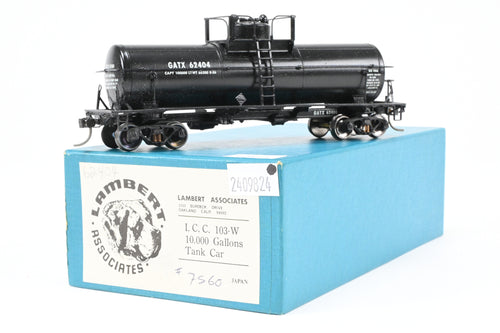 HO Brass Lambert Various Roads 10,000 Gallon Type 103 Tank Car Custom Painted Black Lettered GATX 62404