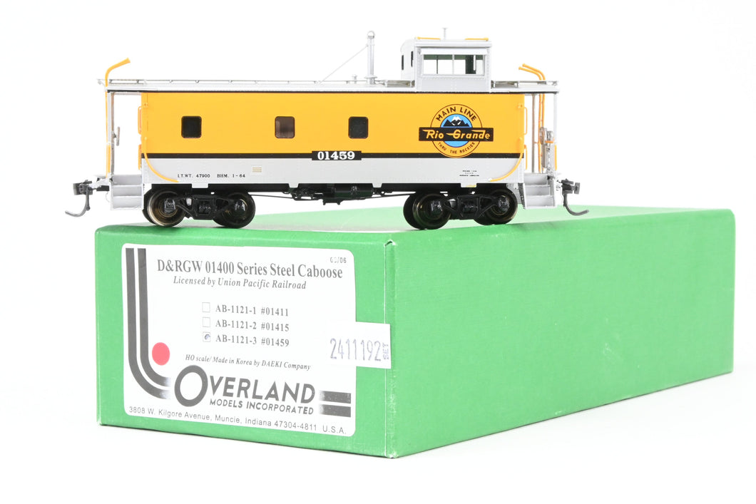 HO Brass CON OMI - Overland Models, Inc. D&RGW - Denver & Rio Grande Western 01400 Series Steel Caboose FP Aspen Yellow/Silver #01459