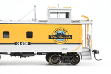 Load image into Gallery viewer, HO Brass CON OMI - Overland Models, Inc. D&amp;RGW - Denver &amp; Rio Grande Western 01400 Series Steel Caboose FP Aspen Yellow/Silver #01459
