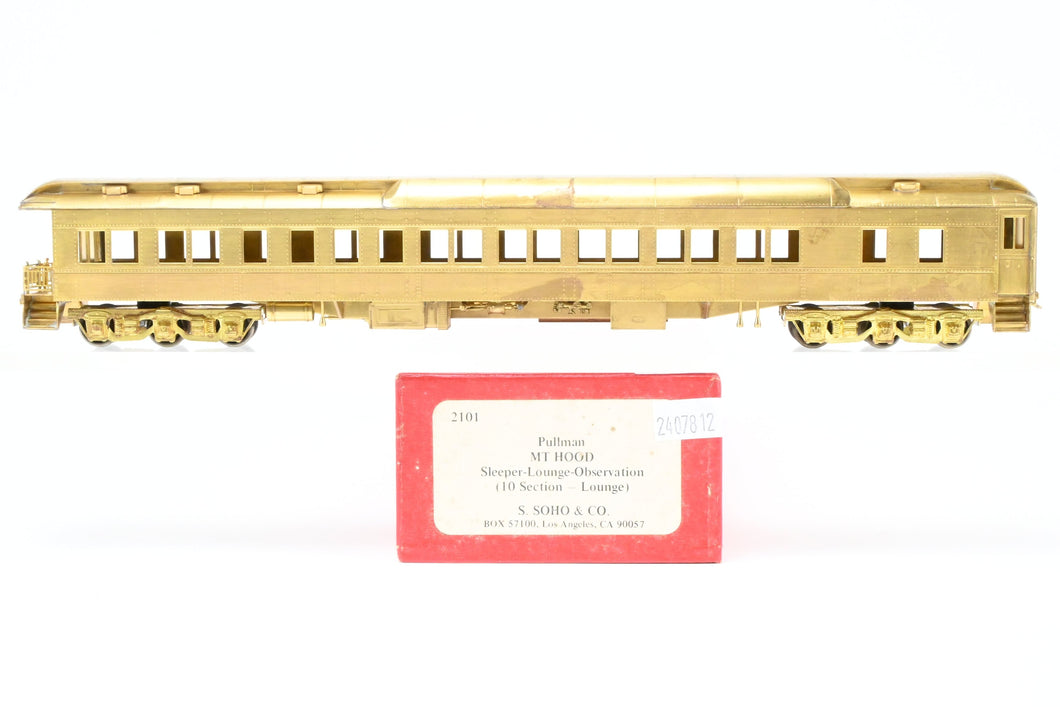 HO Brass Soho Various Roads Pullman 10-Section-Lounge-Observation (10 Section-Lounge) Mt. Hood