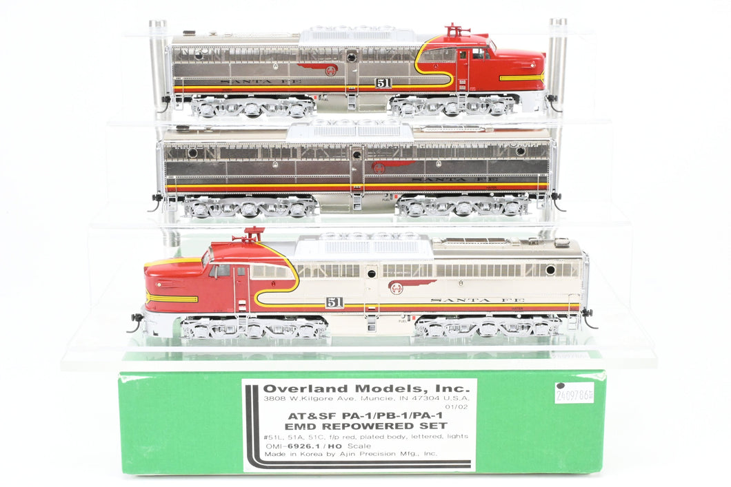 HO Brass OMI - Overland Models Inc. CON AT&SF  - Santa Fe ALCO PA-1/PB-1/PA-1 EMD Repowered Set FP #51L/#51A/#51C