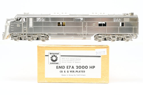 HO Brass Oriental Limited CB&Q - Burlington Route EMD E7A 2000 HP Factory Plated Version