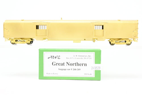 HO Brass A. W. Enterprises GN - Great Northern Streamlined Baggage Car #268-269 (End door Version)
