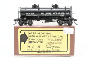 HO Brass W&R Enterprises Various Roads HTCX10,000 GAL 3-Dome Tank Car With High Walkway C/P Williams Molasses Co