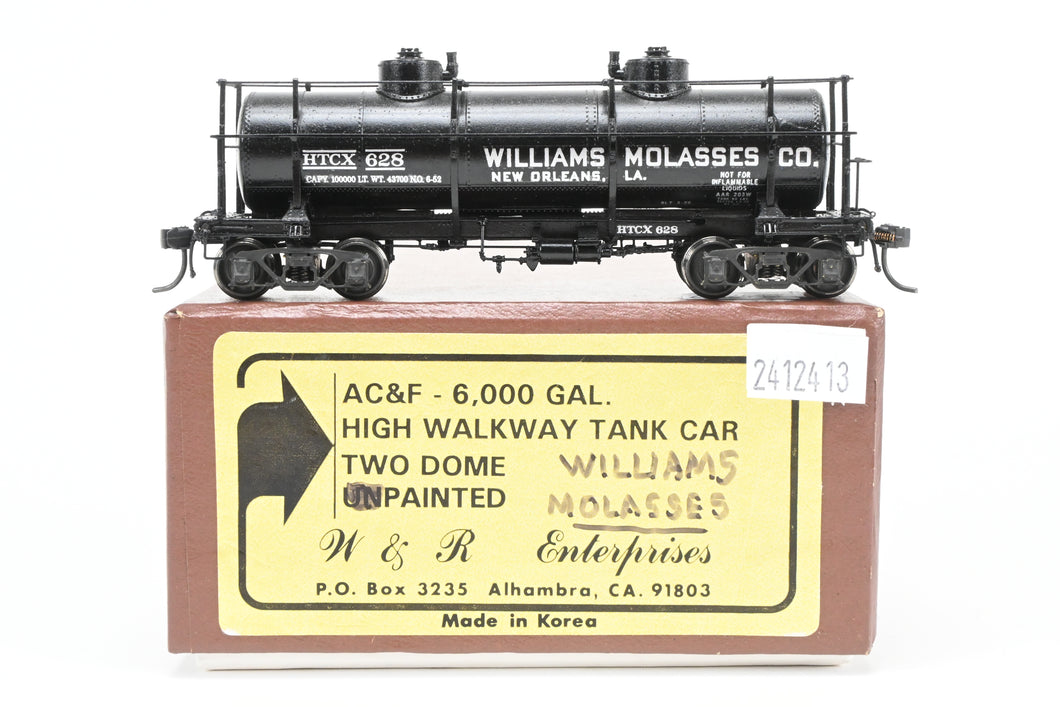 HO Brass W&R Enterprises Various Roads HTCX10,000 GAL 3-Dome Tank Car With High Walkway C/P Williams Molasses Co