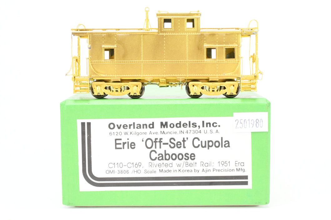 HO Brass OMI - Overland Models, Inc. Erie Railroad Offset Cupola Caboose Nos. C-110-169 Riveted w/ Belt Rail 1951 Era