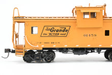 Load image into Gallery viewer, HO Brass CON OMI - Overland Models, Inc. D&amp;RGW - Denver &amp; Rio Grande Western Wide vision Caboose 1500 Class CP in Orange Numbered 01459
