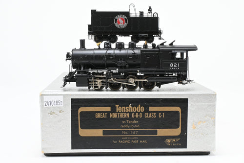 HO Brass CON PFM -Tenshodo GN - Great Northern C-1 0-8-0 Switcher Factory Painted #821 w/TPE Suspension 1985 Run