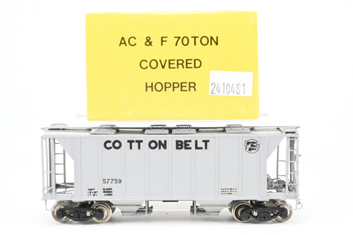 HO Brass Sunset Models or ACF Models SSW- Cotton Belt AC&F 70-Ton Covered Hopper CP Grey w/Cotton Belt #57759