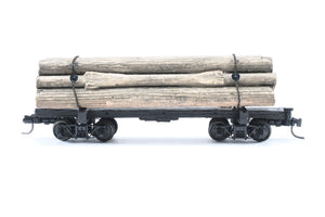 HOn3 Micro-Trains Various Roads 30’ Skeleton Log Car With Load