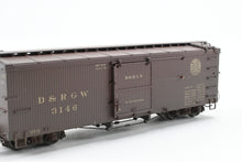 Load image into Gallery viewer, HOn3 Blackstone Models D&amp;RGW - Denver &amp; Rio Grande Western 30&#39; Box Car Moffat Tunnel No. 3146 Weathered
