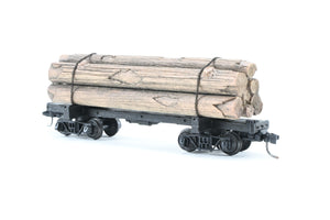 HOn3 Micro-Trains Various Roads 30’ Skeleton Log Car With Load