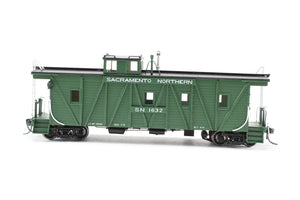 HO NEW Brass NBL - North Bank Line SN - Sacramento Northern Caboose #1632 Square End FP Green